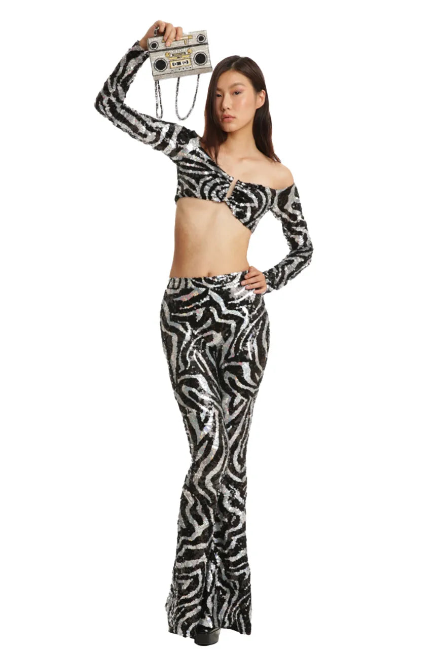Rockstar U Zebra Crop Top